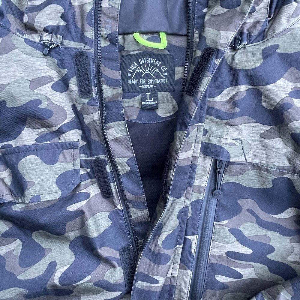 Saga Outerwear Camouflage Anorak Ski Jacket - Large